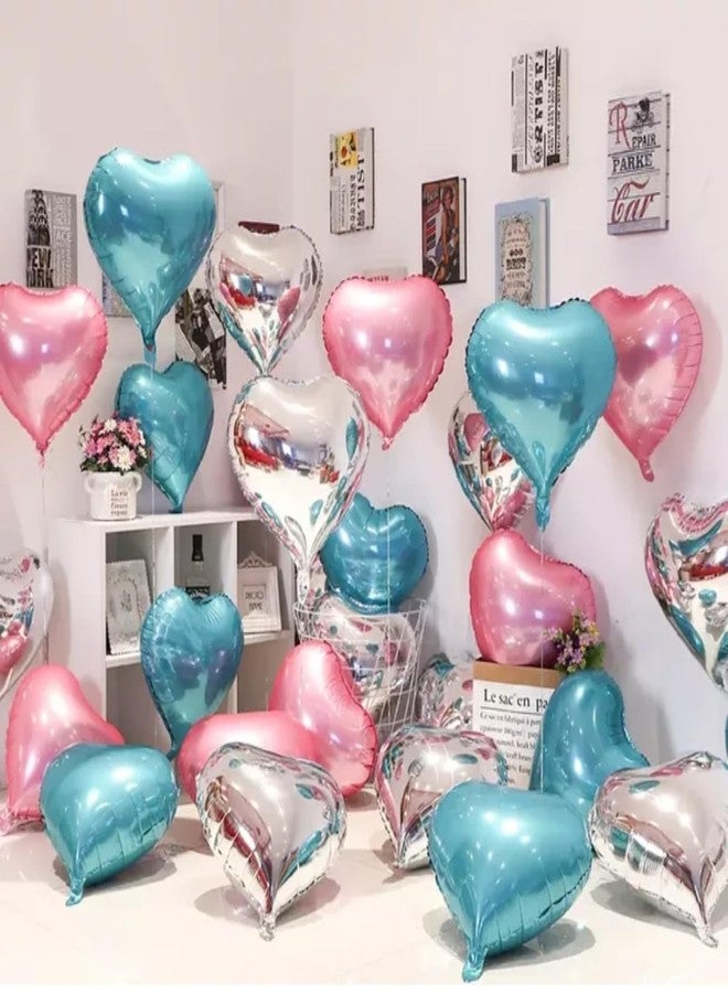 Juzfun بالونات جوزفن فويل لتزيين أعياد الميلاد، لون أزرق على شكل قلب، عبوة من 10 قطع، حجم صغير 5 بوصة، لوازم حفلات الزفاف والذكرى السنوية - Image 4